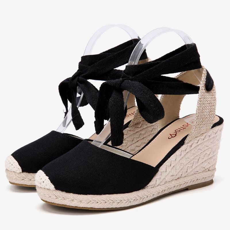 Naisten Espadrilles Strappy Rennot Summer Wedge Sandaalit