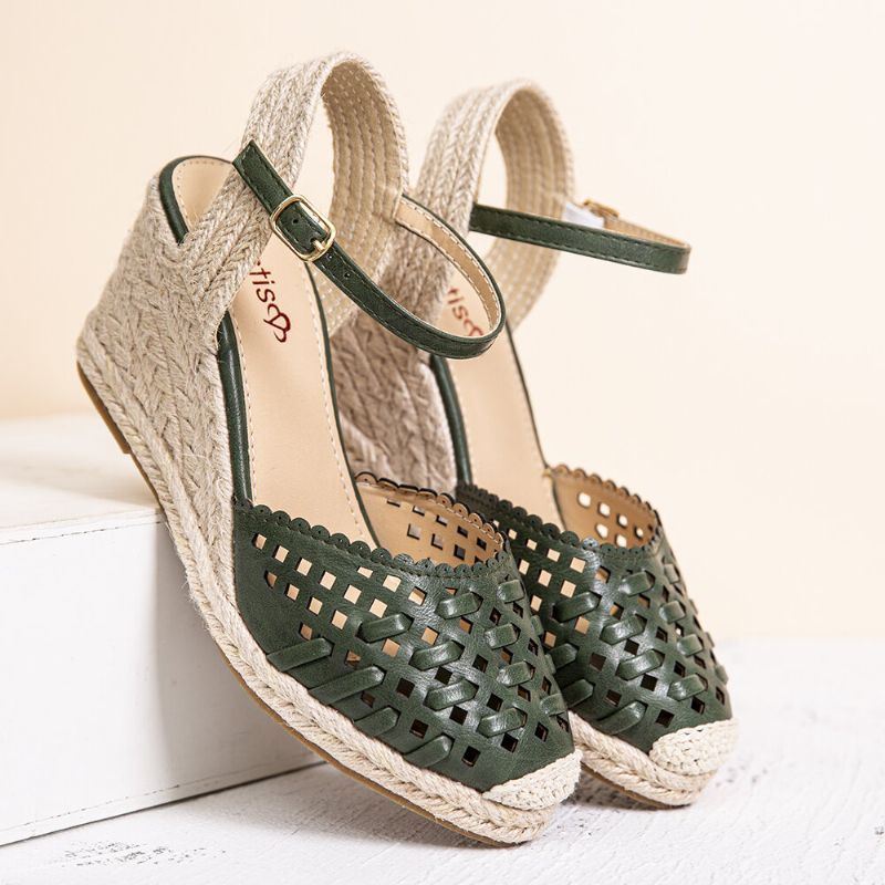 Naisten Hollow Out Espadrilles Wedge Sandaalit