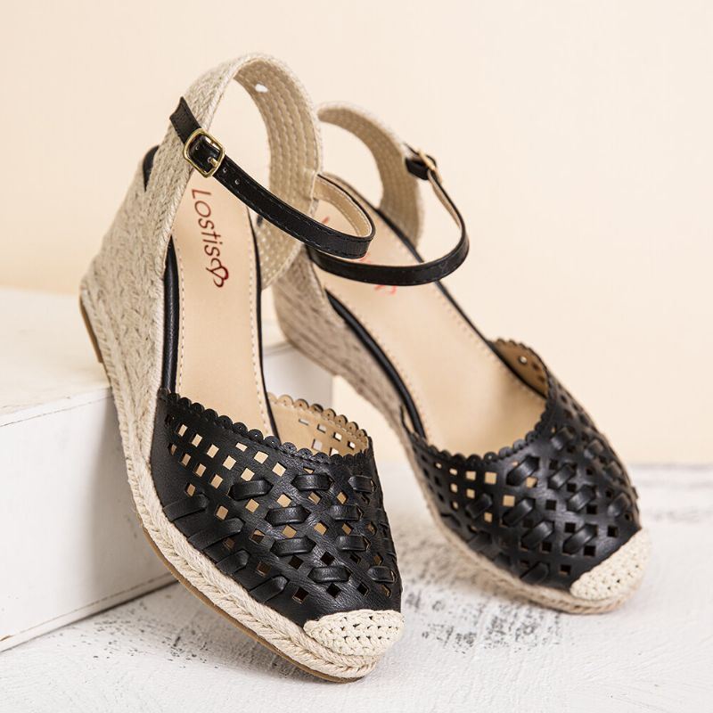 Naisten Hollow Out Espadrilles Wedge Sandaalit