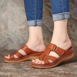 Naisten Mukavat Hollow Out Hook Loop Wedges -sandaalit