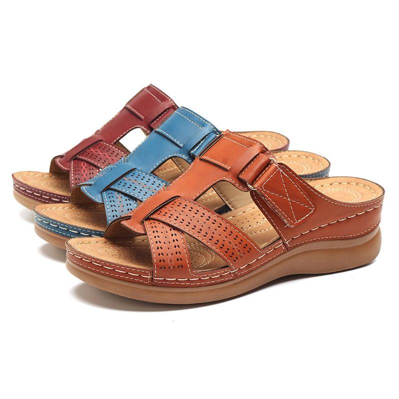 Naisten Mukavat Hollow Out Hook Loop Wedges -sandaalit