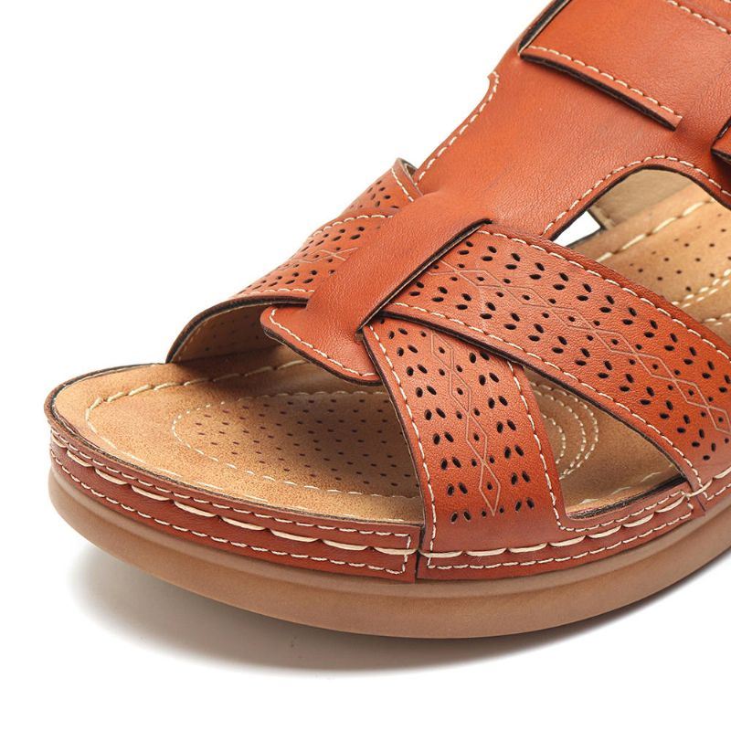 Naisten Mukavat Hollow Out Hook Loop Wedges -sandaalit