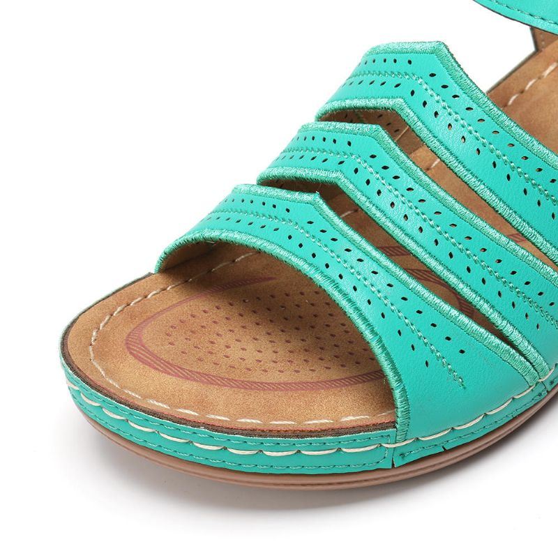 Naisten Säädettävät Koukku- Ja Silmukkahihnat Peep Toe Comfy Sanda