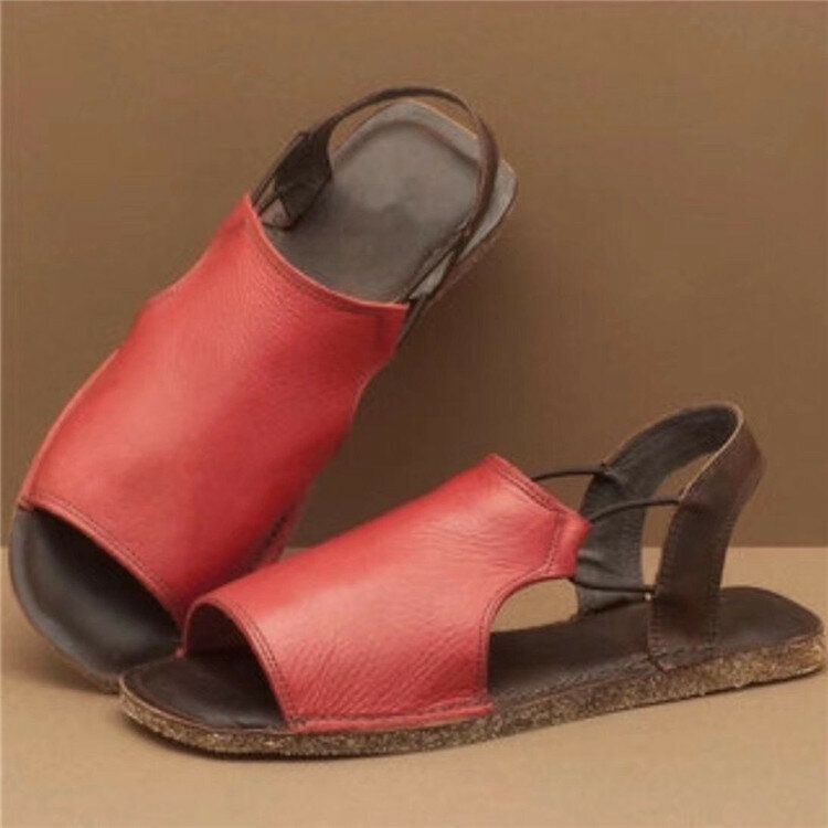 Naisten Suurikokoiset Ontto Yksiväriset Rento Slingback Kesäiset Roomalaiset Litteät Sandaalit