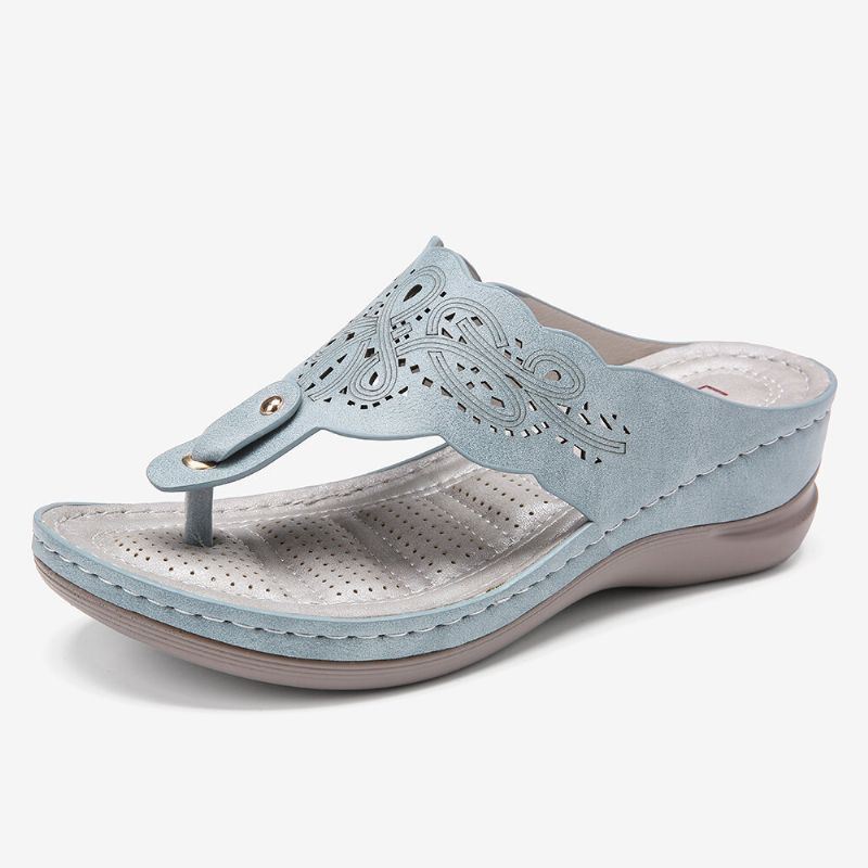 Naisten Varvastossut Clip Toe Slip On Rennot Wedge Sandaalit
