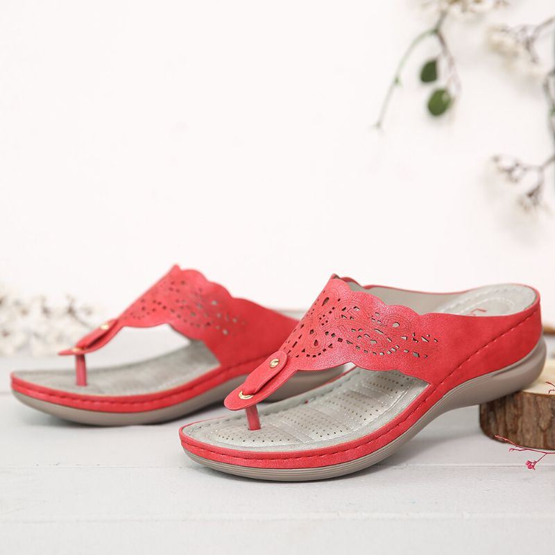 Naisten Varvastossut Clip Toe Slip On Rennot Wedge Sandaalit