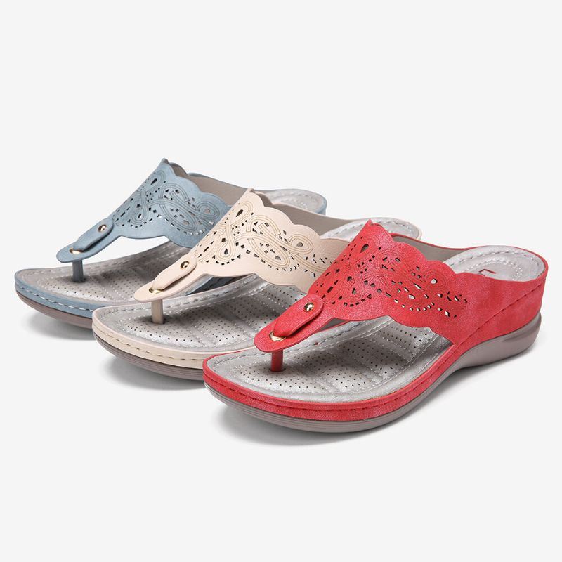 Naisten Varvastossut Clip Toe Slip On Rennot Wedge Sandaalit