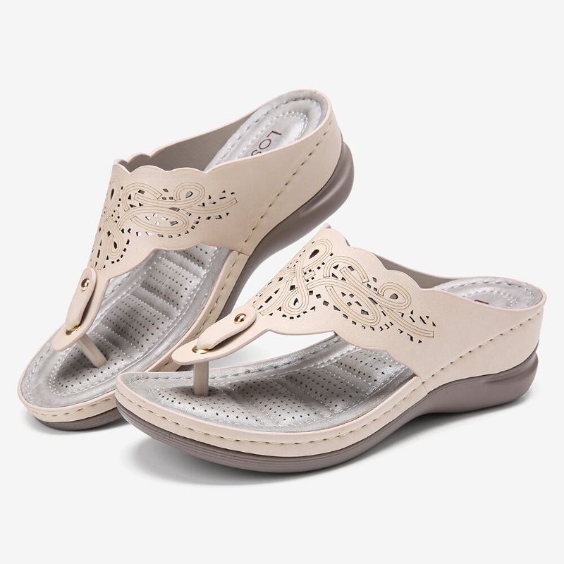 Naisten Varvastossut Clip Toe Slip On Rennot Wedge Sandaalit