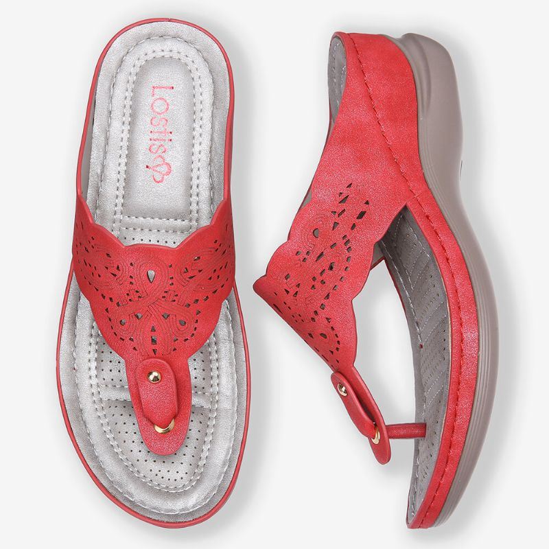 Naisten Varvastossut Clip Toe Slip On Rennot Wedge Sandaalit