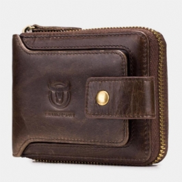 Antimagneettinen Vintage Aito Nahka 11 Korttipaikkaa Kolikkolaukku Vetoketjullinen Lompakko Miehille