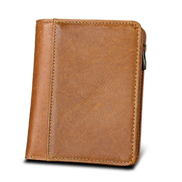 Estävä Miesten Bifold Lompakko Aitoa Nahkaa Vintage Ohut Korttipidike Rahalaukku