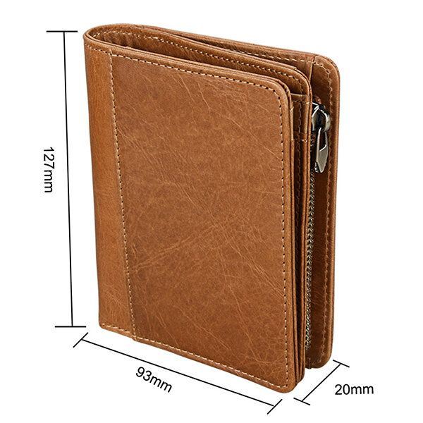 Estävä Miesten Bifold Lompakko Aitoa Nahkaa Vintage Ohut Korttipidike Rahalaukku