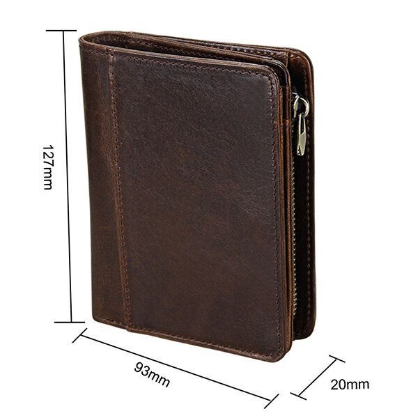 Estävä Miesten Bifold Lompakko Aitoa Nahkaa Vintage Ohut Korttipidike Rahalaukku