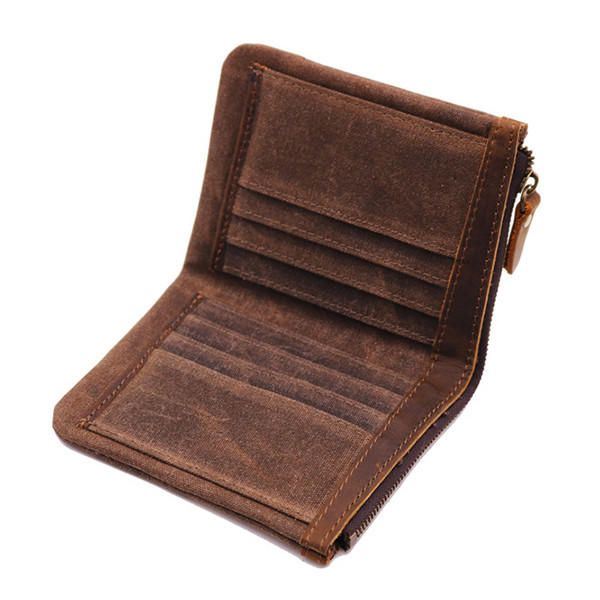 Kangas Vintage Wallet Bifold 8 Card Slot Kolikkolaukku Miehille