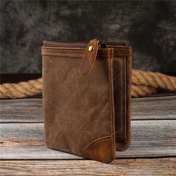 Kangas Vintage Wallet Bifold 8 Card Slot Kolikkolaukku Miehille