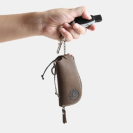 Miesten Aidosta Nahasta Lehmännahkainen Mini Easy Carry Riippuva Auton Avainlaukku Avaimenperälompakko