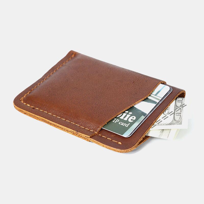 Miesten Aidosta Nahasta Valmistettu Retro Mini Easy Carry -korttikuittipidike Lyhyt Lompakko