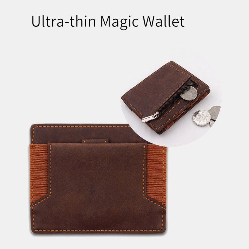 Miesten Aidosta Nahasta Valmistettu Vintage Ultra-ohut Taikakorttikotelo