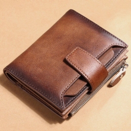Miesten Aito Nahka Bifold Rfid-esto 18 Korttipaikka Retro Suurikapasiteettinen Taitettava Korttikotelo Lompakko Kolikkokukkaro Ajokorttilompakko