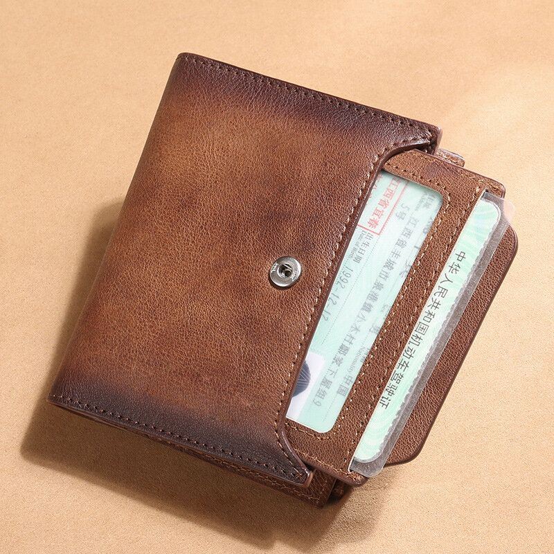 Miesten Aito Nahka Bifold Rfid-esto 18 Korttipaikka Retro Suurikapasiteettinen Taitettava Korttikotelo Lompakko Kolikkokukkaro Ajokorttilompakko