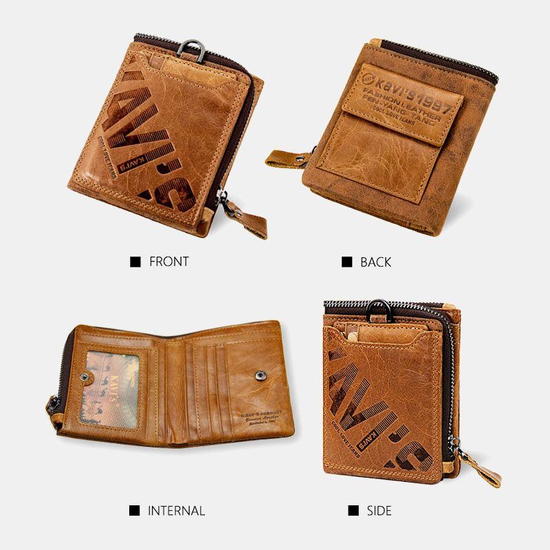 Miesten Aito Nahka Monitoimi Retro Bifold Monikorttipaikka Korttipidike Kolikko Kukkaro Lompakko Rahapidike