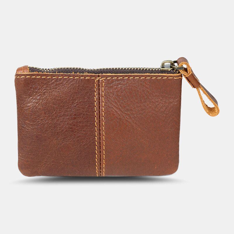 Miesten Aito Nahka Retro Mini Kolikko Kukkaro Lyhyt Vetoketju Lompakko Kytkin Lompakot Korttikotelo