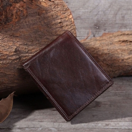 Miesten Aito Nahka Varkaudenesto Vintage Lyhyt Monikorttipaikka Korttikotelo Kolikkokukkaro Bifold Money Clip Lompakot