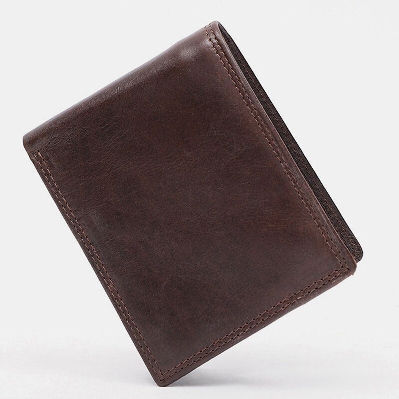 Miesten Aito Nahka Varkaudenesto Vintage Lyhyt Monikorttipaikka Korttikotelo Kolikkokukkaro Bifold Money Clip Lompakot