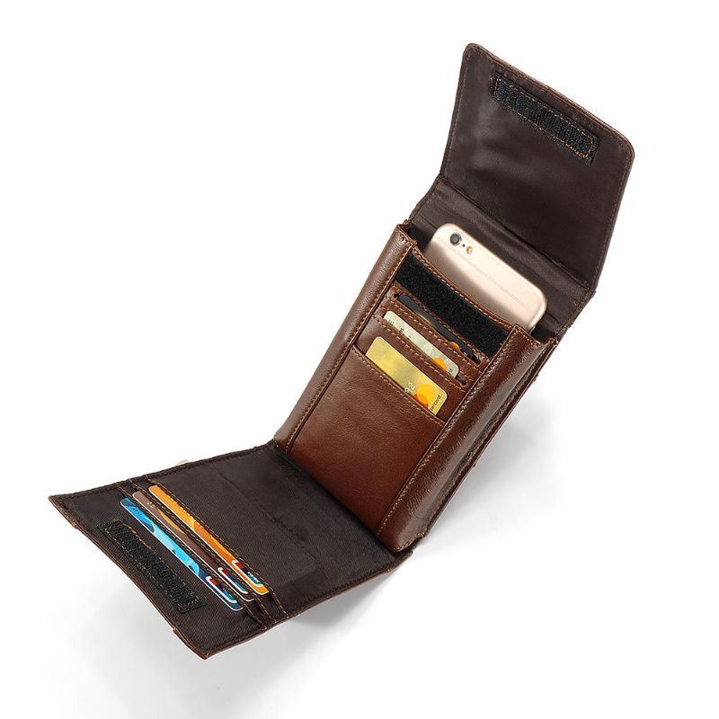 Miesten Aito Nahka Vintage-korttikotelo Puhelinlaukku Iphone 8p:lle