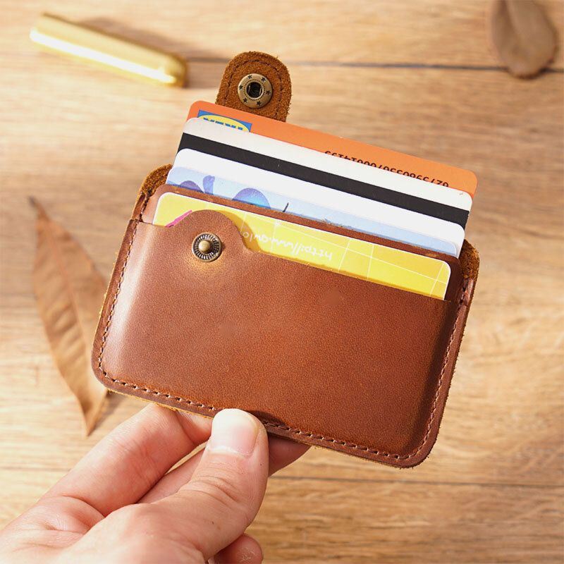 Miesten Aito Nahka Vintage Monikorttipaikka Bussikorttikotelo Mini Pieni Lompakko