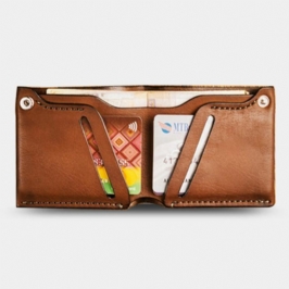 Miesten Aitoa Nahkaa Bifold Retro Short Money Clip Card -pidike Kolikko Kukkaro Lompakko