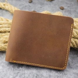 Miesten Aitoa Nahkaa Oleva Bifold Lyhyt Monikorttipaikkakorttikotelo Money Clip Lompakko