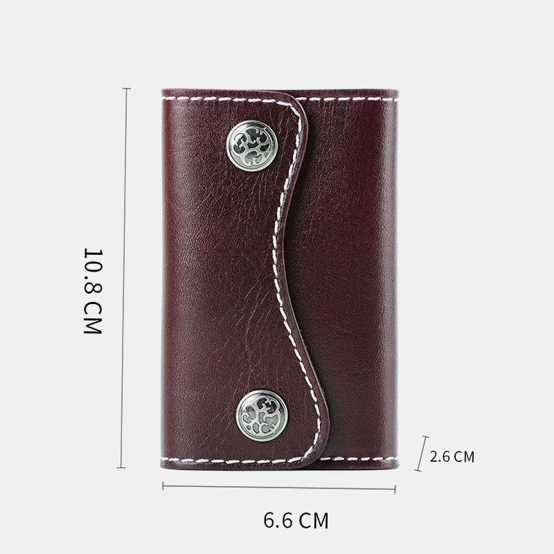 Miesten Aitoa Nahkaa Oleva Retro Easy Carry Monitoiminen Auton Avaimenperä Avainkotelo Lompakko