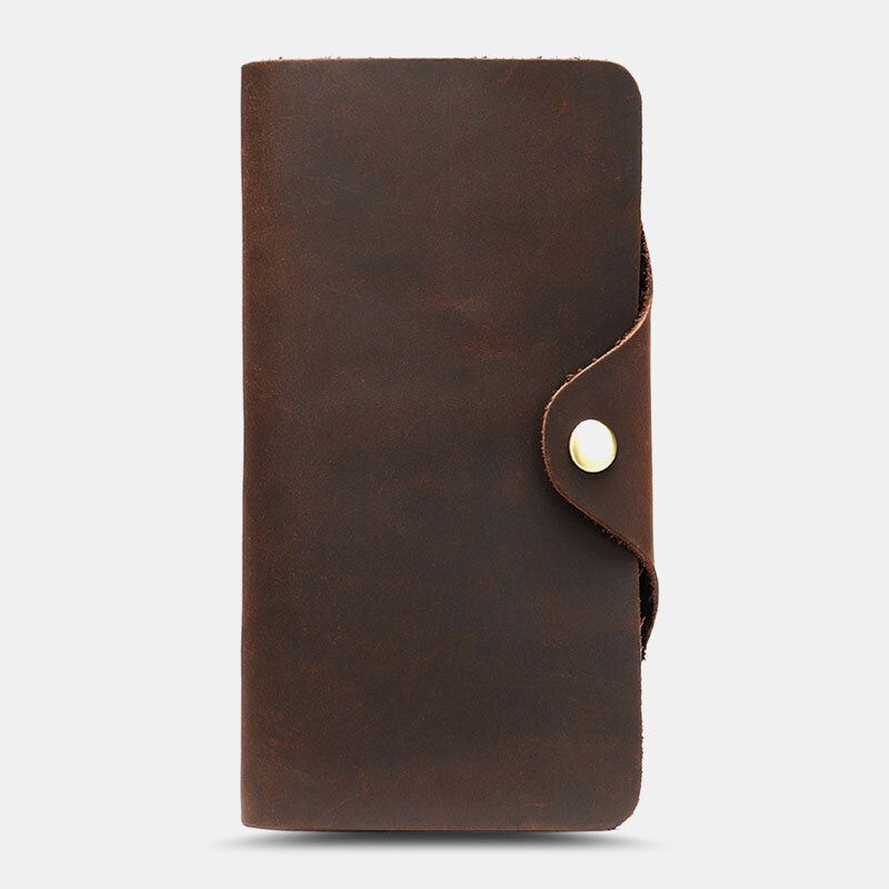 Miesten Aitoa Nahkaa Pitkä Kaksitaiteinen 10 Korttipaikka Korttikotelo Money Clip Lompakko