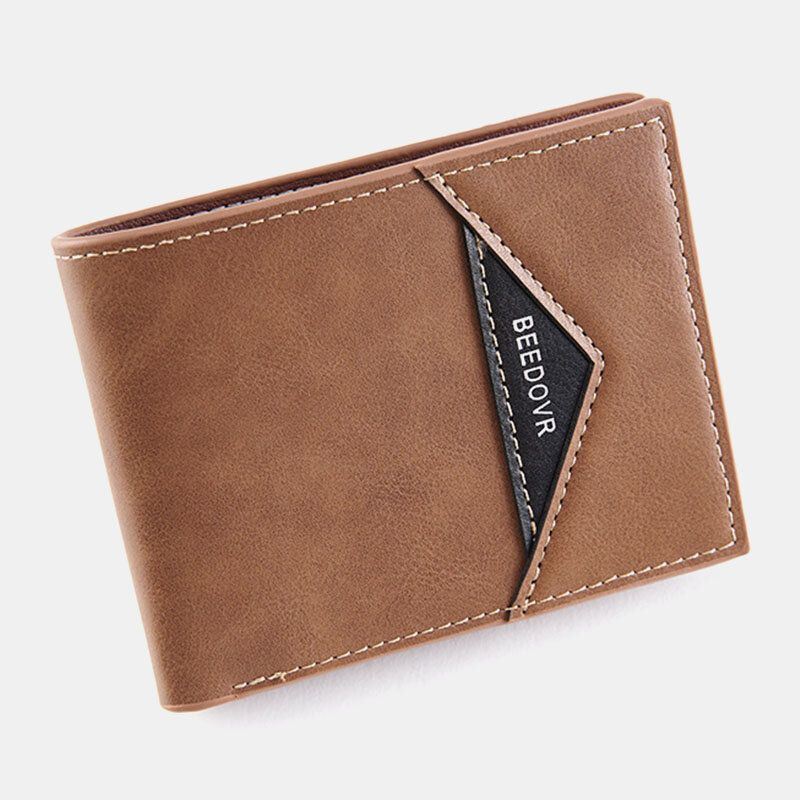 Miesten Bifold Lyhyt Antimagneettinen Lompakko Vintage Monikorttipaikka Korttipidike Rahaklipsi