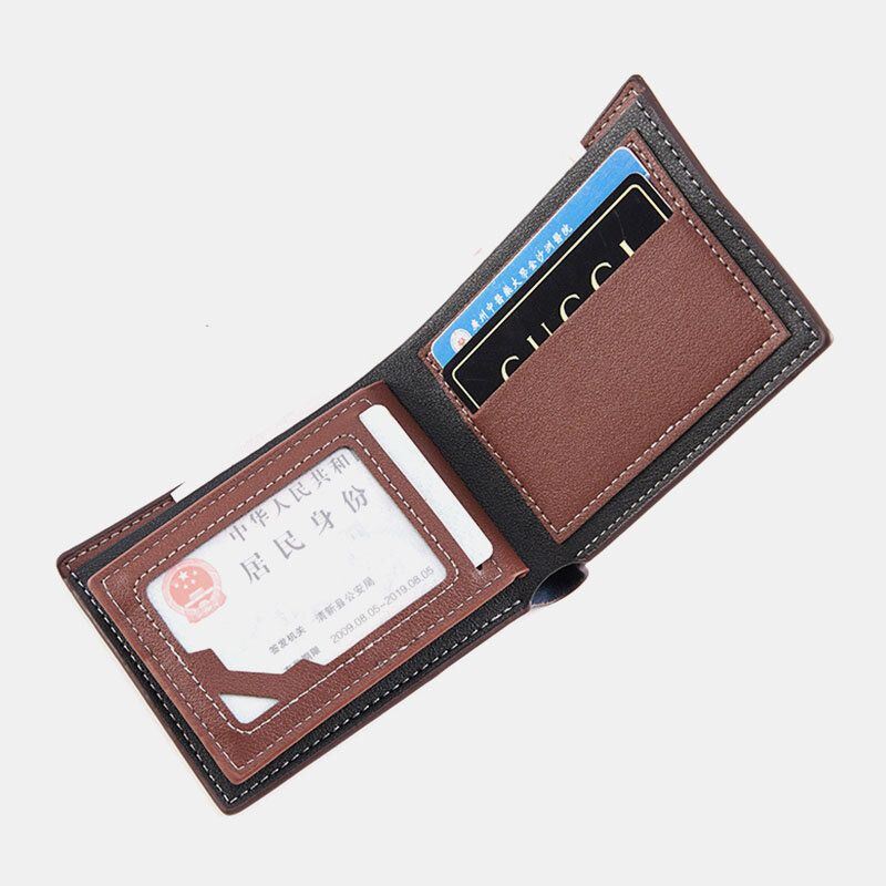 Miesten Bifold Lyhyt Antimagneettinen Lompakko Vintage Monikorttipaikka Korttipidike Rahaklipsi
