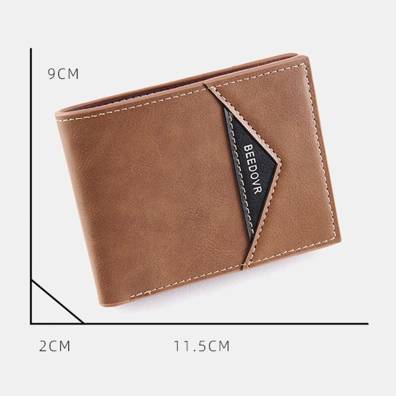 Miesten Bifold Lyhyt Antimagneettinen Lompakko Vintage Monikorttipaikka Korttipidike Rahaklipsi