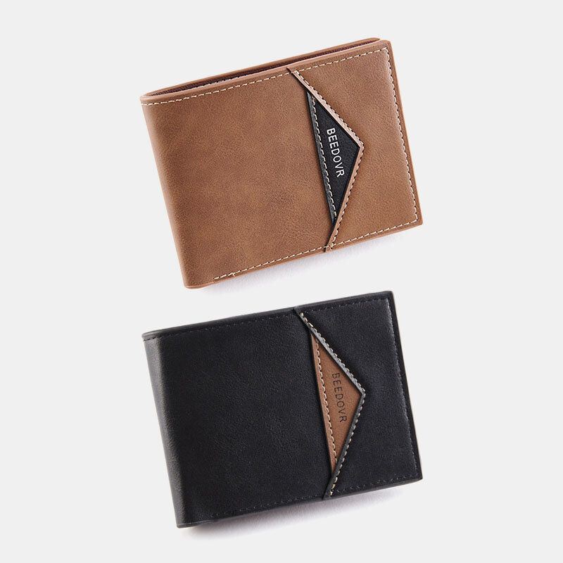 Miesten Bifold Lyhyt Antimagneettinen Lompakko Vintage Monikorttipaikka Korttipidike Rahaklipsi
