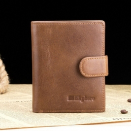 Miesten Bifold Lyhyt Lompakko Vintage Aitoa Nahkaa Monikorttipaikka Korttikotelo Hasp Kolikkolaukku
