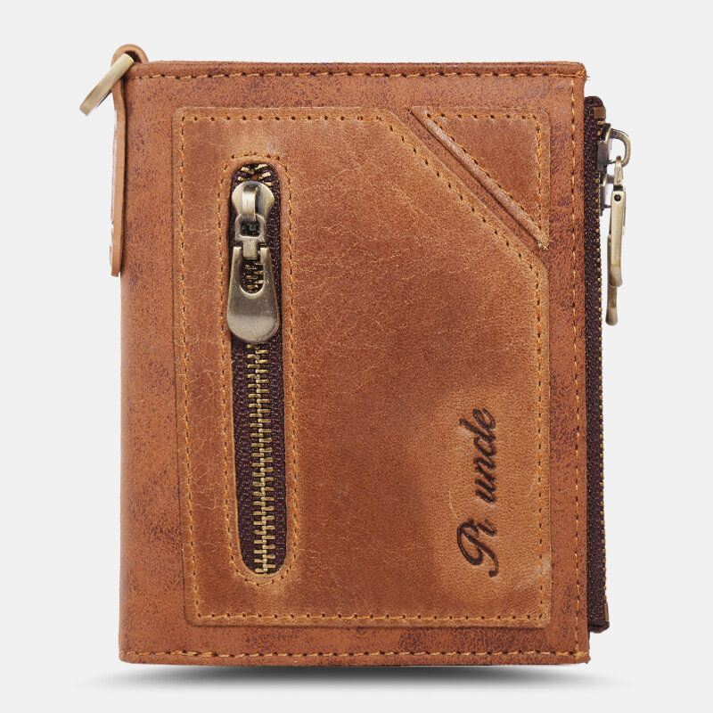 Miesten Bifold Varkaudenesto Aitoa Nahkaa Lompakot Lyhyet Suuri Tilavuus Monikorttipaikka Korttipidike Kolikko Kukkaro Money Clip