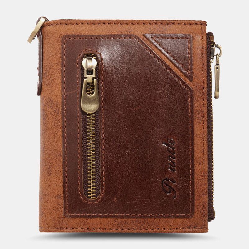 Miesten Bifold Varkaudenesto Aitoa Nahkaa Lompakot Lyhyet Suuri Tilavuus Monikorttipaikka Korttipidike Kolikko Kukkaro Money Clip