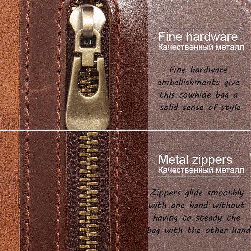 Miesten Bifold Varkaudenesto Aitoa Nahkaa Lompakot Lyhyet Suuri Tilavuus Monikorttipaikka Korttipidike Kolikko Kukkaro Money Clip