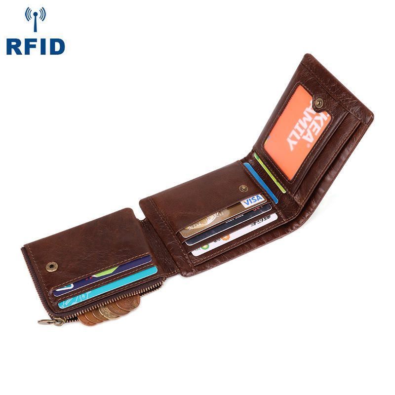 Miesten Business Retro Multi-slot Aitoa Nahkaa Lyhyt Lompakko