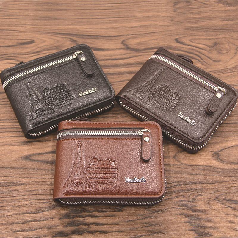 Miesten Eiffel-torni Print Multi-card Slots Lompakko