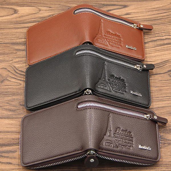 Miesten Eiffel-torni Print Multi-card Slots Lompakko