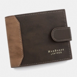 Miesten Keinonahka Väri Vastaava Monikortti Lyhyt Lompakko Muoti Hasp Bifold Money Clip Kolikkokukkaro