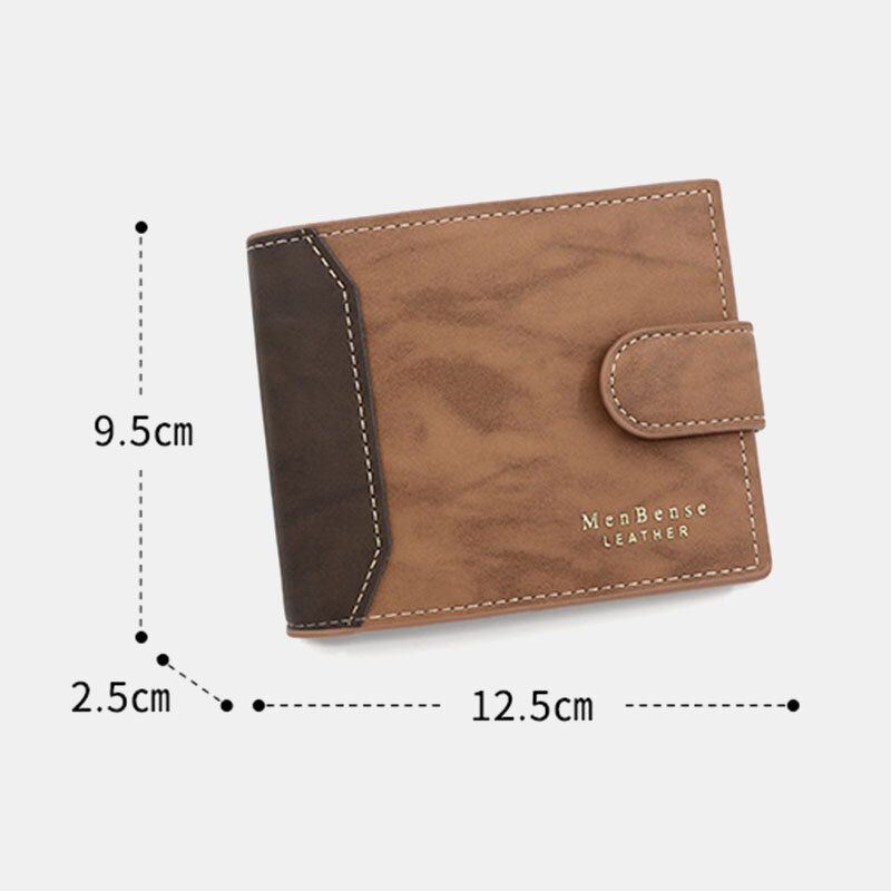 Miesten Keinonahka Väri Vastaava Monikortti Lyhyt Lompakko Muoti Hasp Bifold Money Clip Kolikkokukkaro