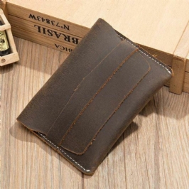 Miesten Lyhyet Mini Lompakot Aitoa Nahkaa Retro Ohut Korttikotelo Money Clip Kolikko Kukkaro