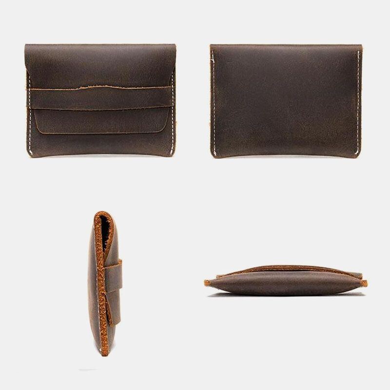 Miesten Lyhyet Mini Lompakot Aitoa Nahkaa Retro Ohut Korttikotelo Money Clip Kolikko Kukkaro