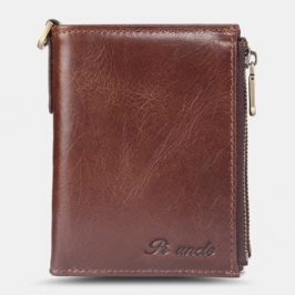 Miesten Lyhyt Bifold Estävä Minimalistinen Lompakko Retro Multi-card Slot Korttikotelo Lehmännahkainen Ajokorttilompakko